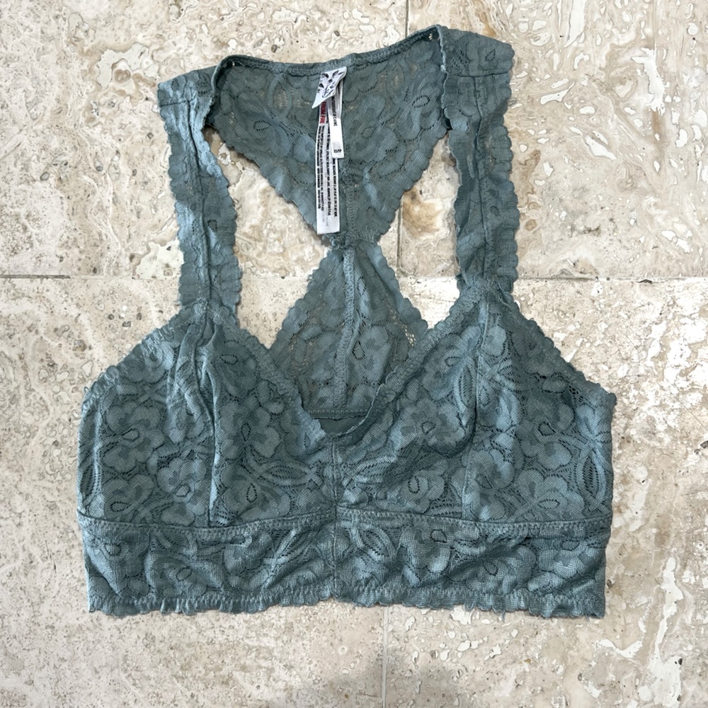 FREE PEOPLE lace bralette dusty teal